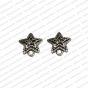 Star Shape Metal Antique Finish Silver Color Stud Design 2