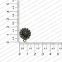 Round Shape Metal Antique Finish Flower Silver Color Stud Design 17
