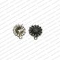 Round Shape Metal Antique Finish Flower Silver Color Stud Design 17