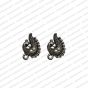 Peacock Shape Metal Antique Finish Silver Color Stud Design 6