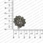 Round Shape Metal Antique Finish Flower Silver Color Stud Design 19