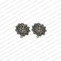 Round Shape Metal Antique Finish Flower Silver Color Stud Design 19