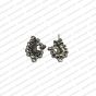 Peacock Shape Metal Antique Finish Silver Color Stud Design 11-Medium