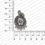 Round Shape Metal Antique Finish Flower Silver Color Stud with Peacock Design 1