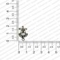 Leaf with Flower Shape Metal Antique Finish Silver Color Stud Design 1