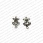 Leaf with Flower Shape Metal Antique Finish Silver Color Stud Design 1