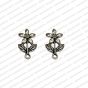 Leaf with Flower Shape Metal Antique Finish Silver Color Stud Design 1