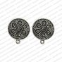 Round Shape Metal Antique Finish Flower Silver Color Stud Design 20