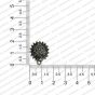 Round Shape Metal Antique Finish Flower Silver Color Stud Design 21