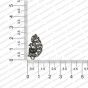 Peacock Shape Metal Antique Finish Silver Color Stud Design 2