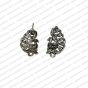 Peacock Shape Metal Antique Finish Silver Color Stud Design 2