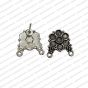 Round Shape Metal Antique Finish Flower Silver Color Stud Design 23
