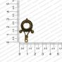 Round Shape Metal Antique Finish Flower Gold Color Stud Design 19