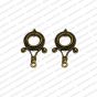Round Shape Metal Antique Finish Flower Gold Color Stud Design 19