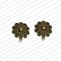 Round Shape Metal Antique Finish Flower Gold Color Stud Design 18