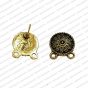 Round Shape Metal Antique Finish Flower Gold Color Stud Design 29