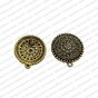 Round Shape Metal Antique Finish Flower Gold Color Stud Design 30