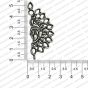 Peacock Shape Metal Antique Finish Silver Color Stud Design 20
