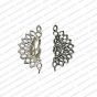 Peacock Shape Metal Antique Finish Silver Color Stud Design 20