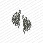 Peacock Shape Metal Antique Finish Silver Color Stud Design 20