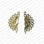 Peacock Shape Metal Antique Finish Gold Color Stud Design 20