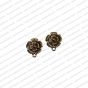 ECMANTSTUD33-Round-Shape-Metal-Antique-Finish-Flower-Gold-Color-Stud-Design-3