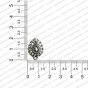 ECMANTSTUD88-Leaf-Shape-Metal-Antique-Finish-Silver-Color-Stud-Design-3 RV