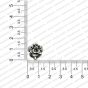 ECMANTSTUD98-Round-Shape-Metal-Antique-Finish-Flower-Silver-Color-Stud-Design-7 RV