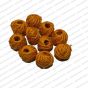 20mm Dia Round Shape Gold Antique Finish Metal Head Cap Flower Design 1