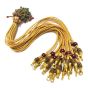 Elegant Gold Zari Thread Braided Silk Necklace with Maroon Beaded Tassel - 6 Pcs Set