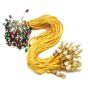 Gold Color 13-Inch Silk Thread Braided Necklace with Hook & Pearl Glass Bead Tassel - Pack of 6 Pcs