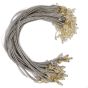 Excellentcrafts 11 Inch Silver Braided Zari Silk Dori Necklace with Off White Pearl Tassel - Pack of 6 Pcs