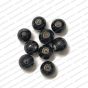 ECMGLBEAD102-12mm-Dia-Black-Opaque-Round-Shape-Shiny-Glass-Beads