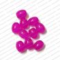 ECMGLBEAD147-8mm-x-6mm-Magenta-Pink-Transparent-Oval-Shape-Shiny-Glass-Beads