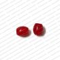 ECMGLBEAD149-8mm-x-6mm-Red-Transparent-Oval-Shape-Shiny-Glass-Beads V1