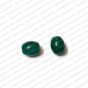 ECMGLBEAD151-8mm-x-6mm-Peacock-Green-Transparent-Oval-Shape-Shiny-Glass-Beads V1