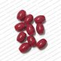 ECMGLBEAD162-10mm-x-8mm-Maroon-Opaque-Oval-Shape-Shiny-Glass-Beads