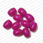 ECMGLBEAD170-10mm-x-8mm-Magenta-Pink-Transparent-Oval-Shape-Shiny-Glass-Beads