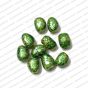 ECMGLBEAD192-8mm-x-12mm-Green-Texture-Corn-Shape-Shiny-Glass-Beads