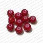 ECMGLBEAD203-6mm-Dia-Red-Opaque-Round-Shape-Shiny-Glass-Beads