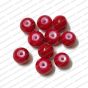 ECMGLBEAD209-8mm-Dia-Red-Opaque-Round-Shape-Shiny-Glass-Beads