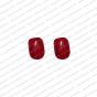 ECMGLBEAD22-8mm-x-10mm-Red-Transparent-Corn-Shape-Shiny-Glass-Beads V1