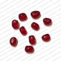 ECMGLBEAD22-8mm-x-10mm-Red-Transparent-Corn-Shape-Shiny-Glass-Beads