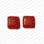 ECMGLBEAD274-14mm-x-14mm-Cherry-Red-Transparent-Square-Shape-Shiny-Glass-Beads V1