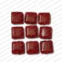 ECMGLBEAD276-14mm-x-14mm-Maroon-Transparent-Square-Shape-Shiny-Glass-Beads