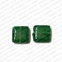 ECMGLBEAD277-14mm-x-14mm-Forest-Green-Transparent-Square-Shape-Shiny-Glass-Beads V1