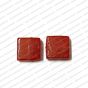 ECMGLBEAD281-15mm-x-15mm-Cherry-Red-Transparent-Square-Shape-Shiny-Glass-Beads V1