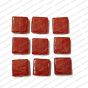 ECMGLBEAD281-15mm-x-15mm-Cherry-Red-Transparent-Square-Shape-Shiny-Glass-Beads