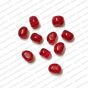 ECMGLBEAD29-8mm-x-10mm-Red-Maroon-Texture-Corn-Shape-Shiny-Glass-Beads