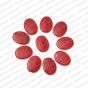 20mm x 25mm Red Transparent Oval Shape Shiny Glass Beads